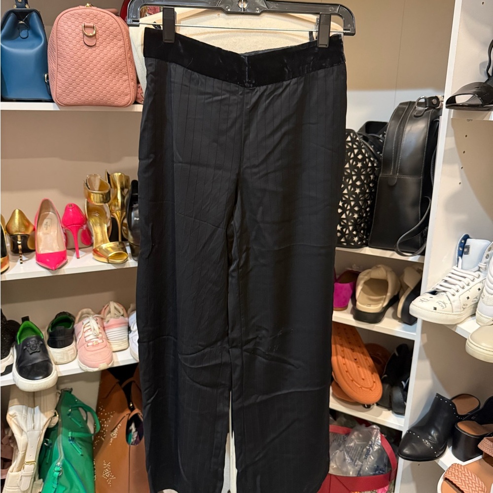 Giorgio Armani Black Trousers Classic Straight-Leg